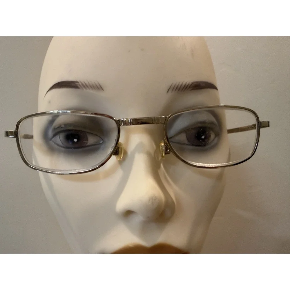 Vintage Retro Folding Glasses Frames Only Gold Metal Collapsible Temples